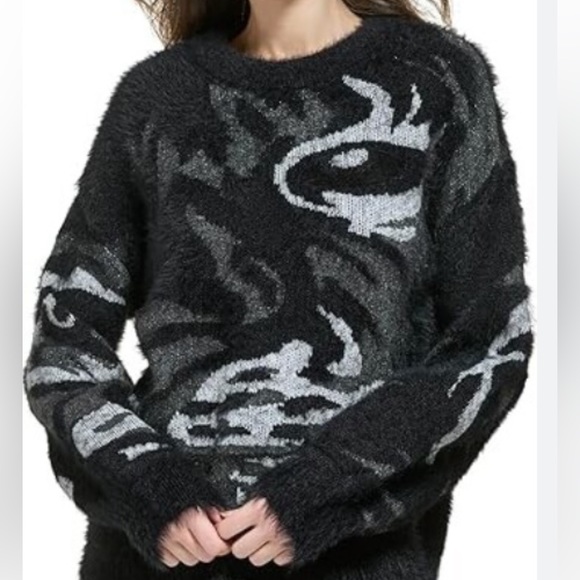 DKNY smoke grey balloon long sleeved sweater - Picture 1 of 9